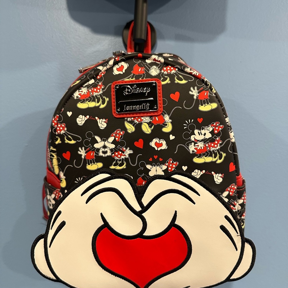 Loungefly Disney Kids Backpack - Black, Red, and White